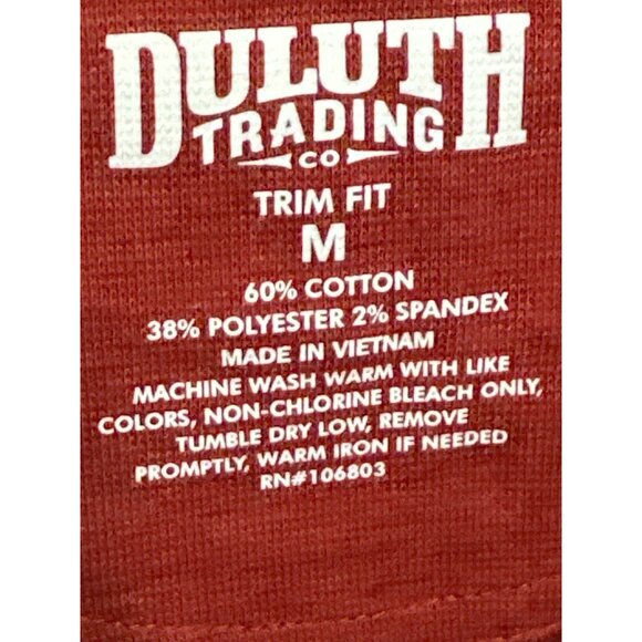 Duluth Trading Co Shirt New Men's Red Med Trim Fit Longtail Waffle Henley - Picture 3 of 5